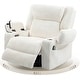 preview thumbnail 2 of 36, 270° Swivel Velvet Power Recliner Chair with Heat, Massage and USB Charging