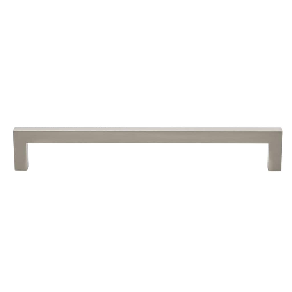 Gliderite 7.56-inch CC Solid Square Cabinet Bar Pull Handle Satin Nickel (Pack of 10 or 25)
