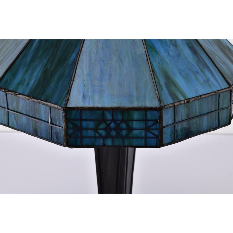 Maeve Tiffany-style 2-light Turquoise Table Lamp