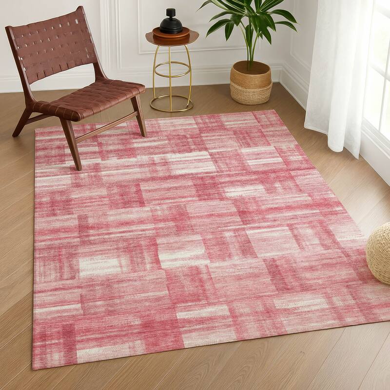 Machine Washable Indoor/ Outdoor Solid Hatches Chantille Rug
