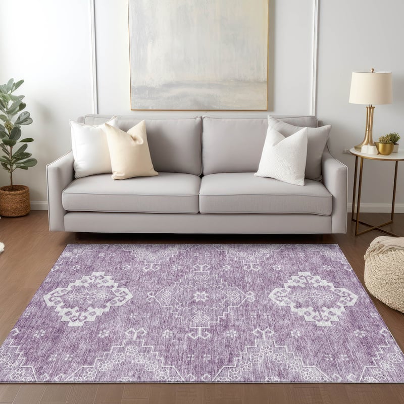 Machine Washable Indoor/ Outdoor Chantille Traditional Boho Rug