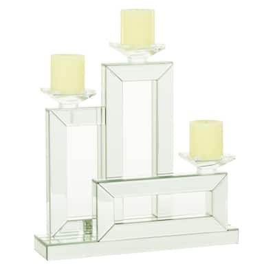 Wood Candelabra - Silver - Roche River Decor