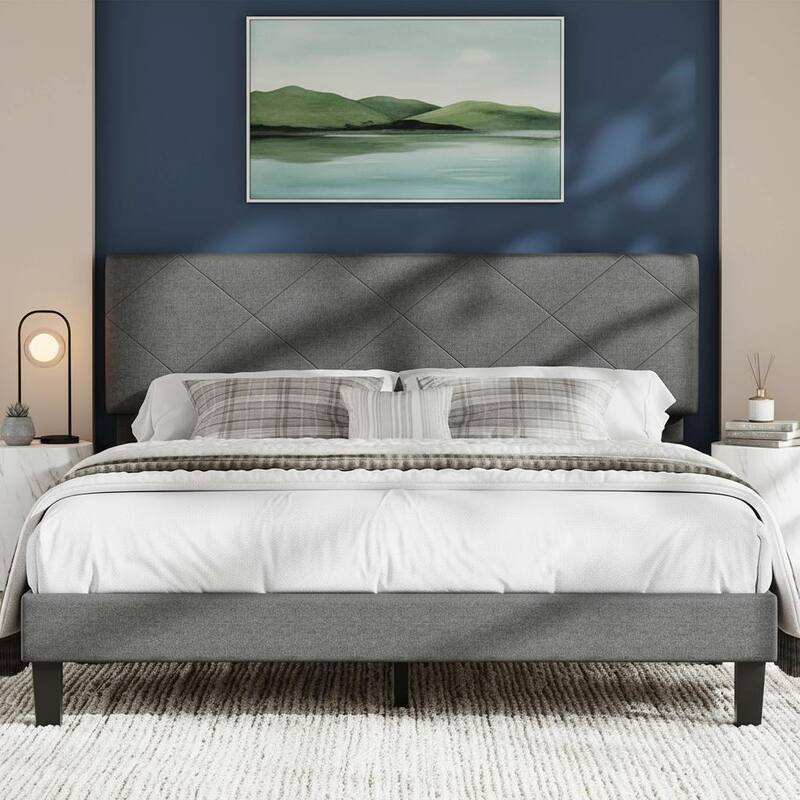 Bed Frame with Upholstered Headboard - Full