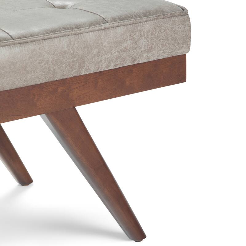 WYNDENHALL Keenan 48 inch Wide Mid Century Modern Rectangle Ottoman Bench
