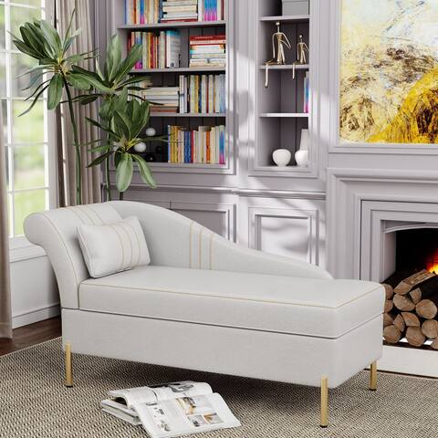 Chaise Lounge with Storage,chaise lounge chair indoor for bedroom Modern Upholstered Tufted Chaise