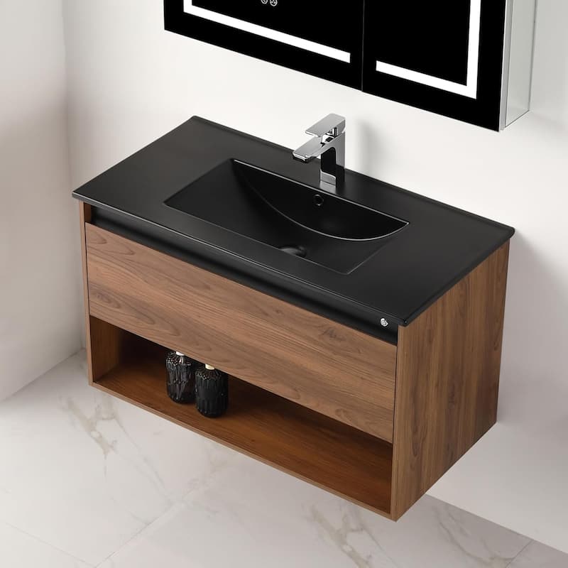 Blossom Bergen Wall Mounted Floating Bathroom Vanity with Sink