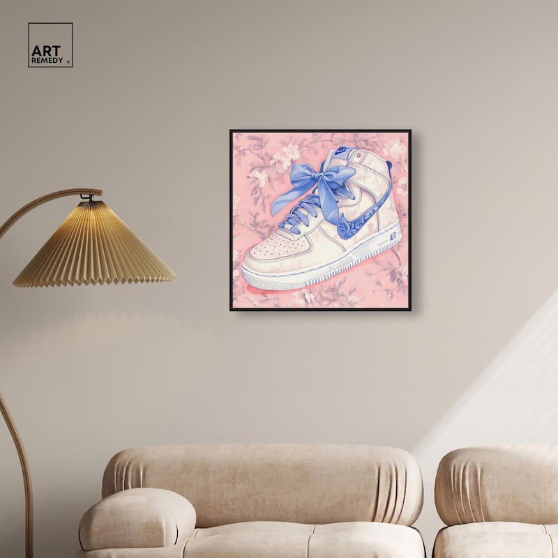 Blue Bow Sneaker Canvas by Art Remedy