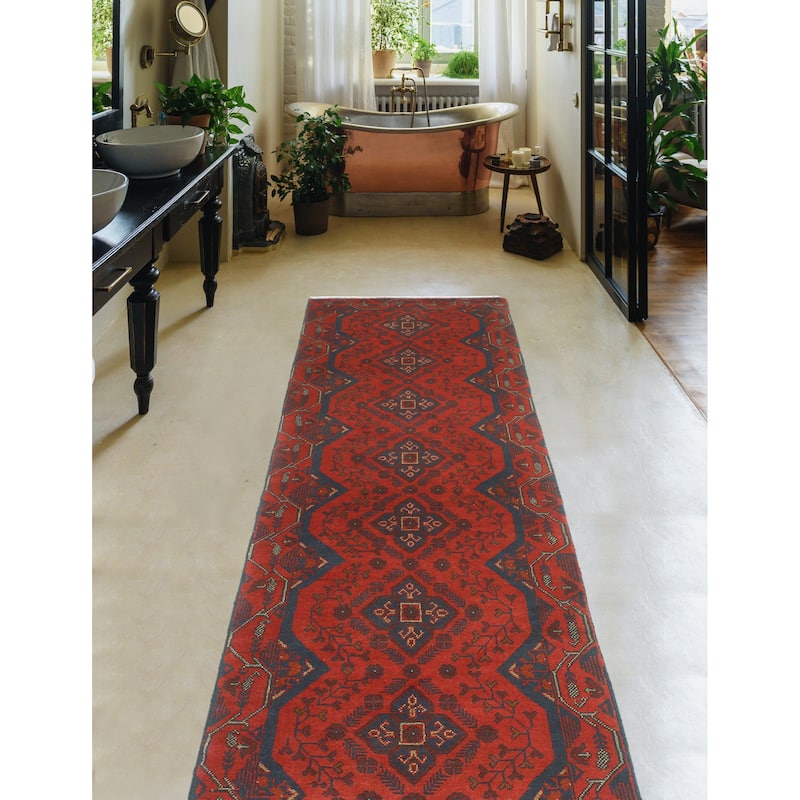 Khal Mohammadi Sharlene Red/Navy Runner - 2'5" x 9'4"