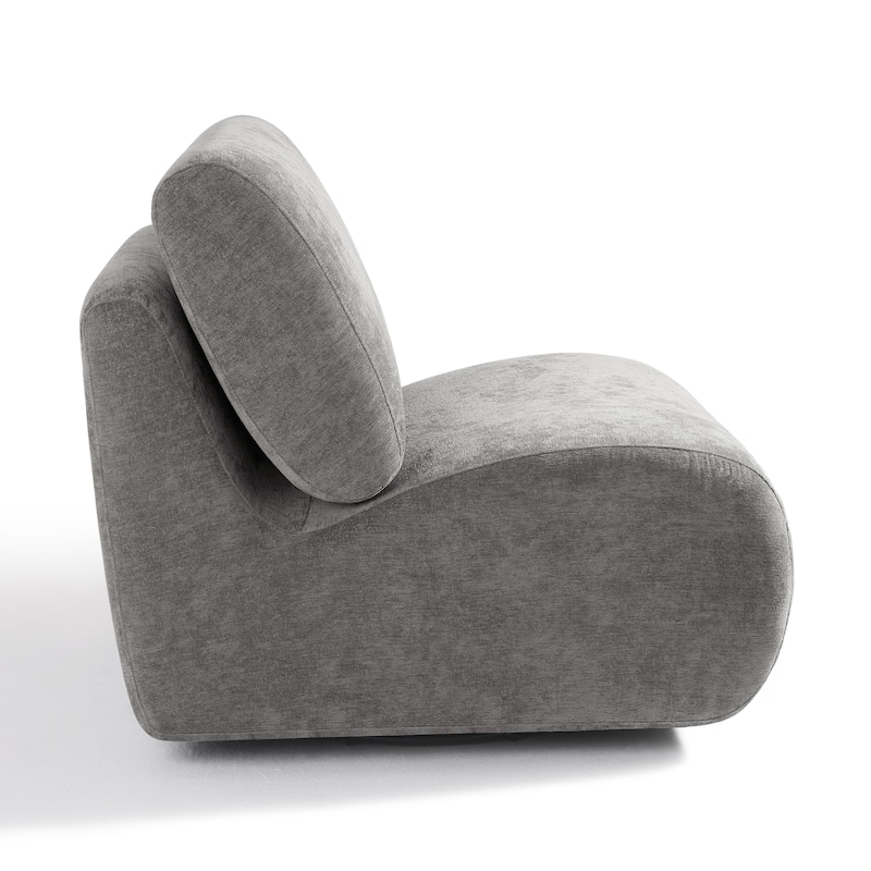 33'' W Swivel Armless Sponge Filling Bean Bag Accent Chair Lounger