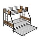 preview thumbnail 19 of 22, Twin Over FULL Metal Bunk Bed with Trundle 2 - Side Ladder and Full-Length Guardrail