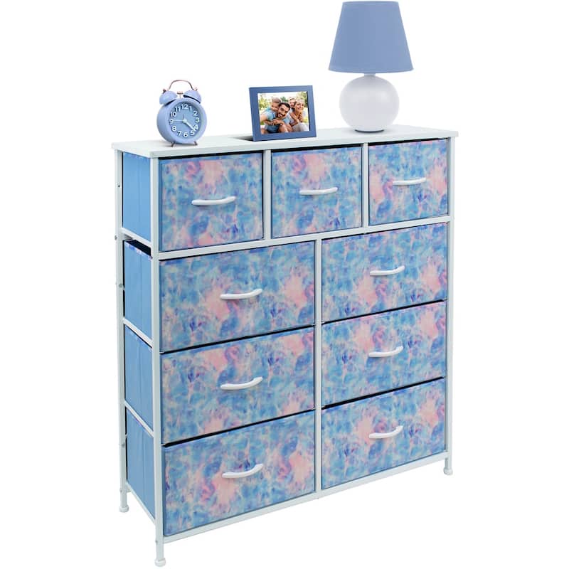 Modern Color Print 9-cubby Storage Tower