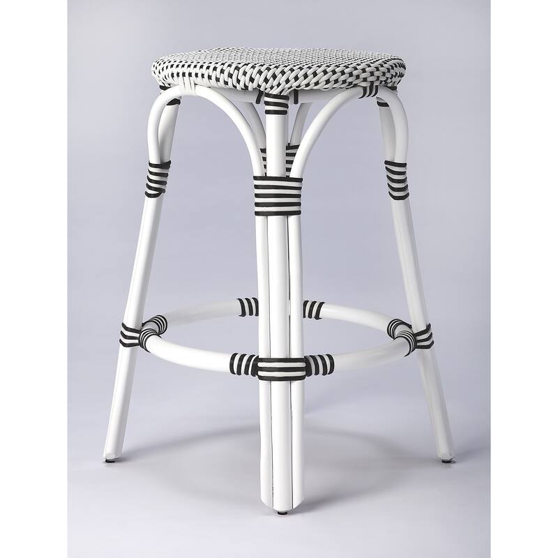 Tobias 24" Rattan Round Counter Stool