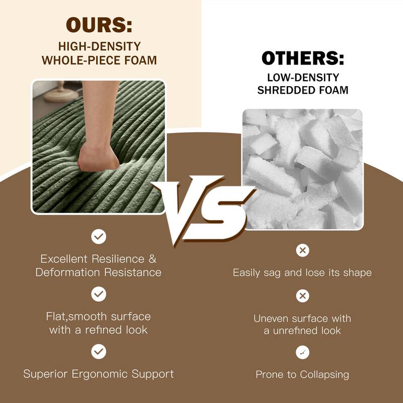 Convertible Floor Sofa with Corduroy Fabric, Twin Mattress & No Assembly