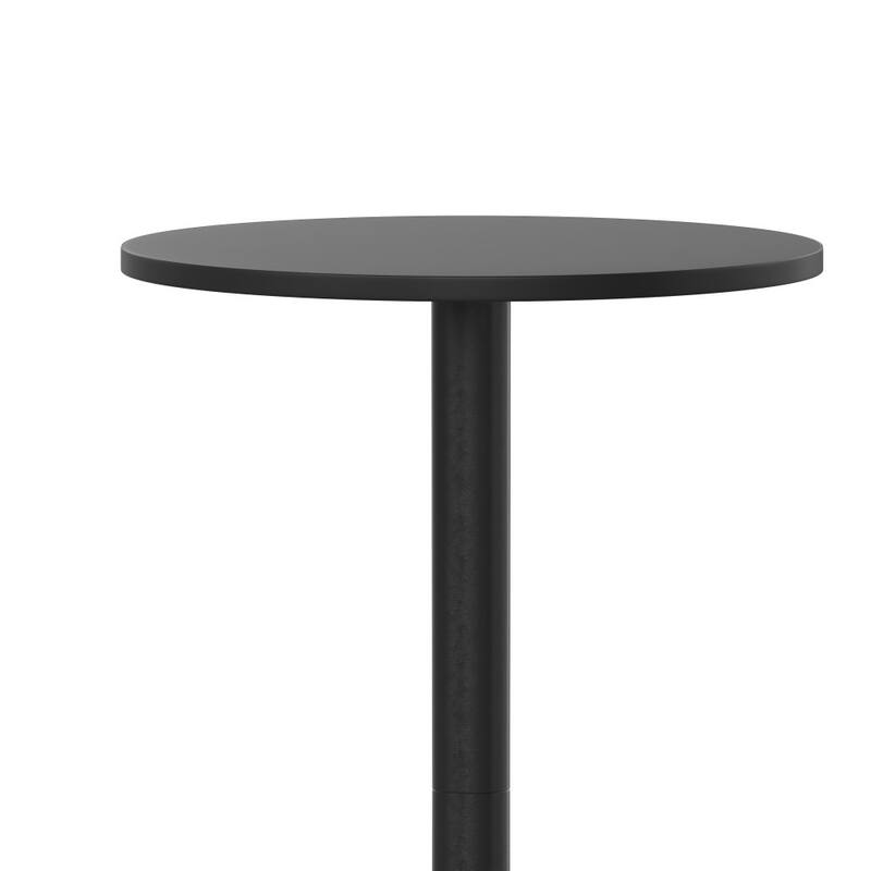 Indoor/Outdoor 23.5" Aluminum Round Bar Height Table with Cross Base