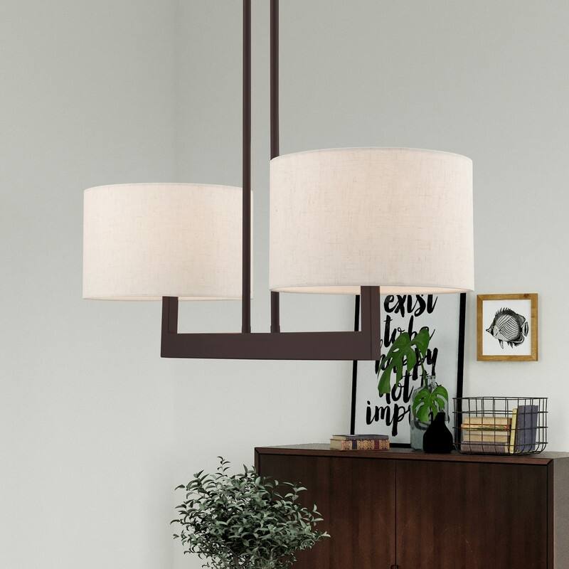 Livex Lighting 2-light Bronze Indoor Chandelier, 42425-07 - 30.25" L X 11" W X 22" - 40" ADJ H