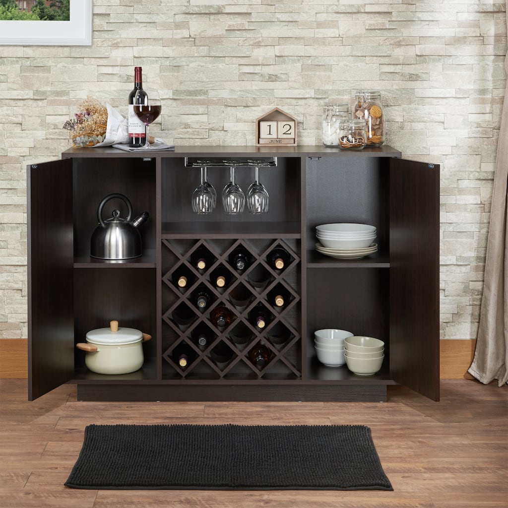 Charming Espresso Finish Wine Cabinet for Stylish Storage and Display