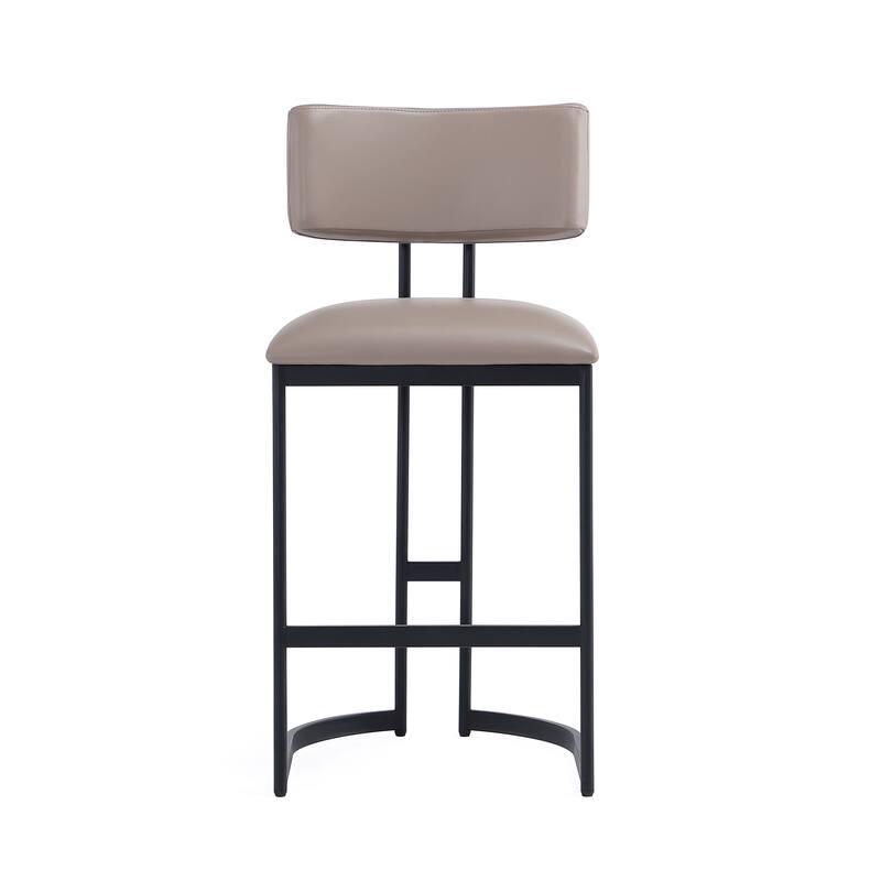Manhattan Comfort Juno Metal Vegan Leather Counter Stool