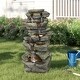 preview thumbnail 2 of 9, Outdoor Rock Waterfall Fountain Cascading Floor Water Feature forPatio
