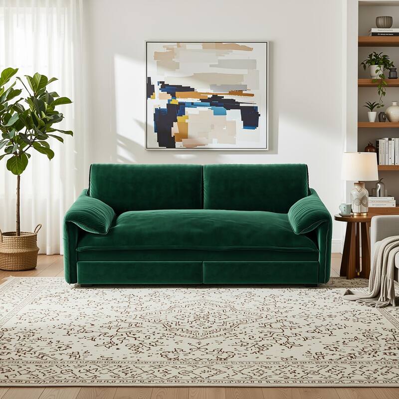 Homy Casa 3-in-1 Convertible Sofa Bed Queen Size Futon with Storage, Living Room, Bedroom, Christmas Gift