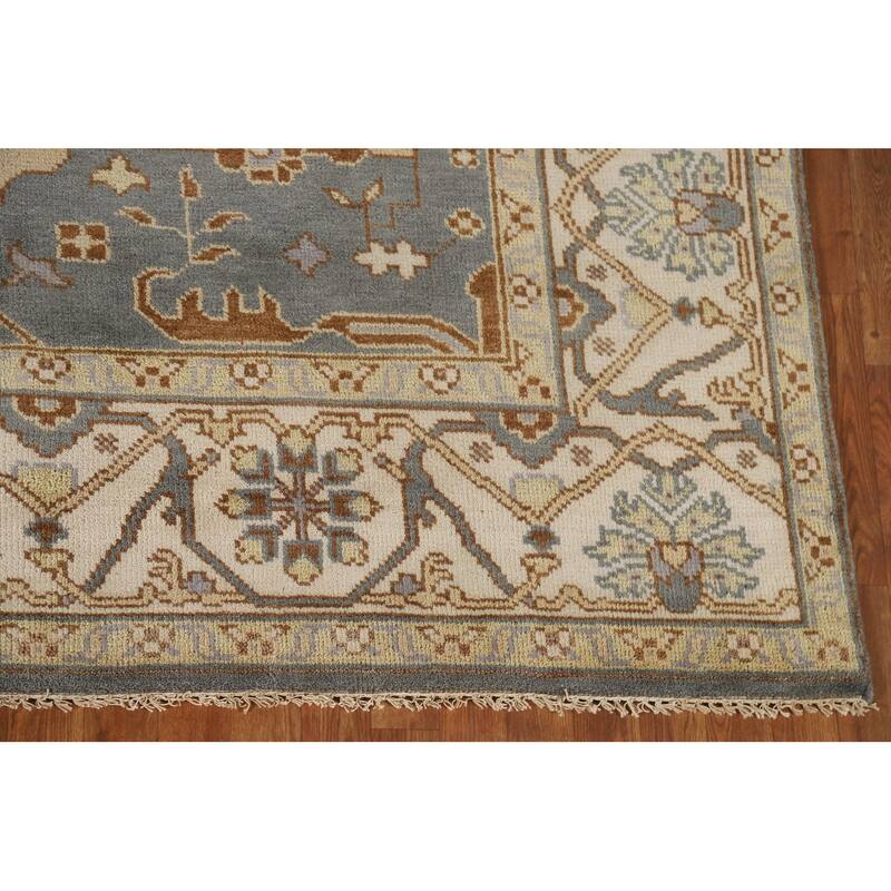 Gray Oushak Oriental Area Rug Handmade Wool Carpet - 7'11"x 9'8"