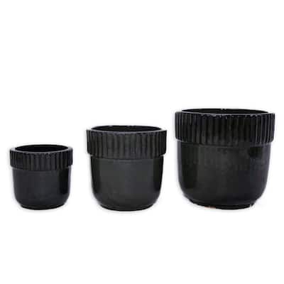 Modern Minimalist Planter Trio Frost/Heat Resistant Ceramic (Set of 3)
