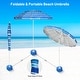 preview thumbnail 19 of 27, Gymax 8ft Beach Umbrella Outdoor Patio Garden w/ Carrying Bag Sand
