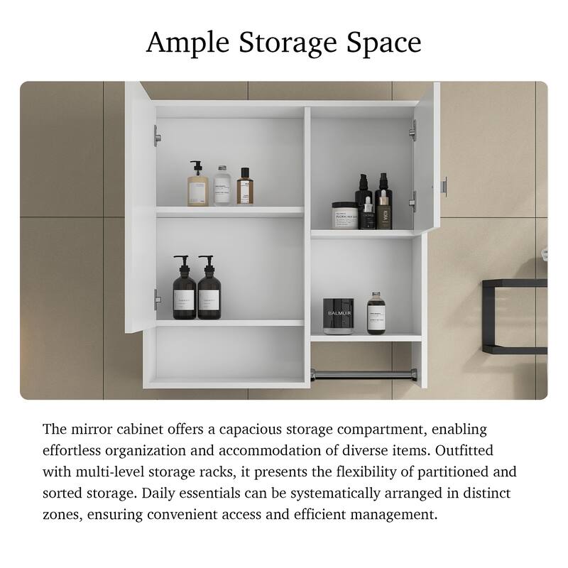 29'' x 28'' Modern Wall Mounted Medicine Cabinet with Mirror - 30" x 7"