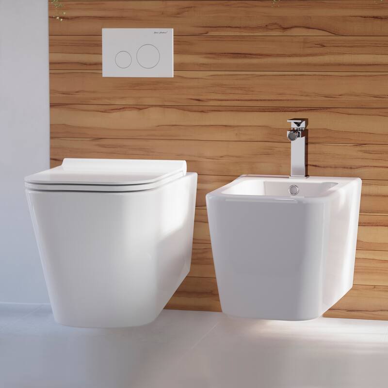 Swiss Madison Bastille Wall-Hung Toilet Bowl Only in Matte Black - 22.5" x 14.0" x 14.0"