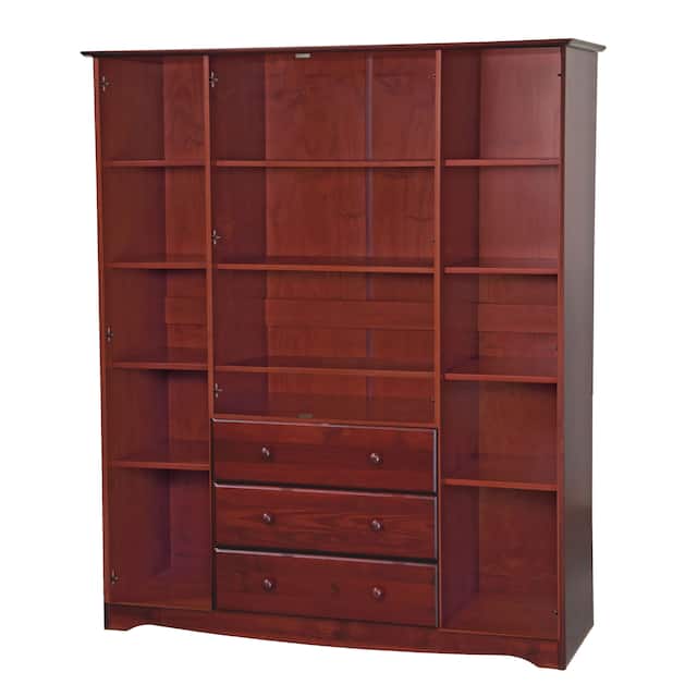 100% Solid Wood Family Wardrobe, No Shelves Included