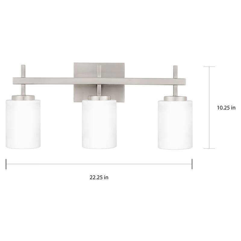 Porch & Den Quintero Opal Etched Glass 3-light LED Vanity Light