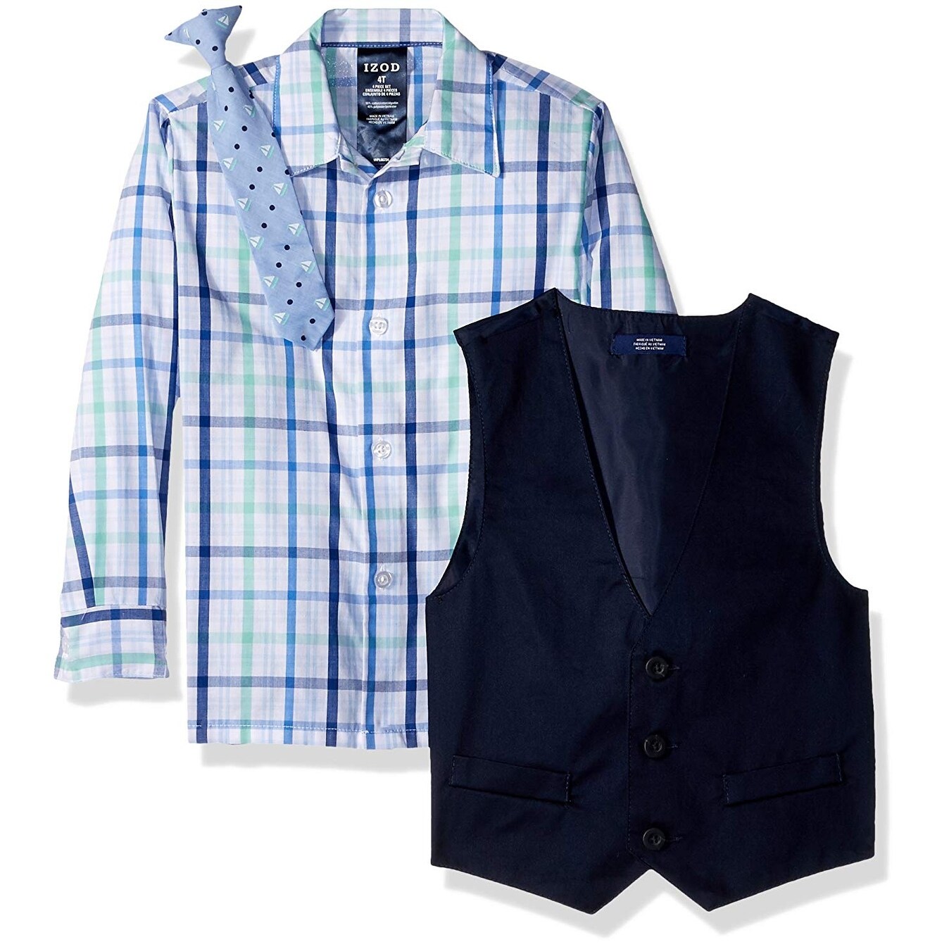 Shop Izod Boys 4 Piece Formal Vest Set With Shirt Vest Pants