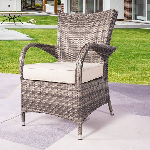 slide 1 of 11, Padmas Assembled Wicker Dining Arm Chair with Cushion - Single