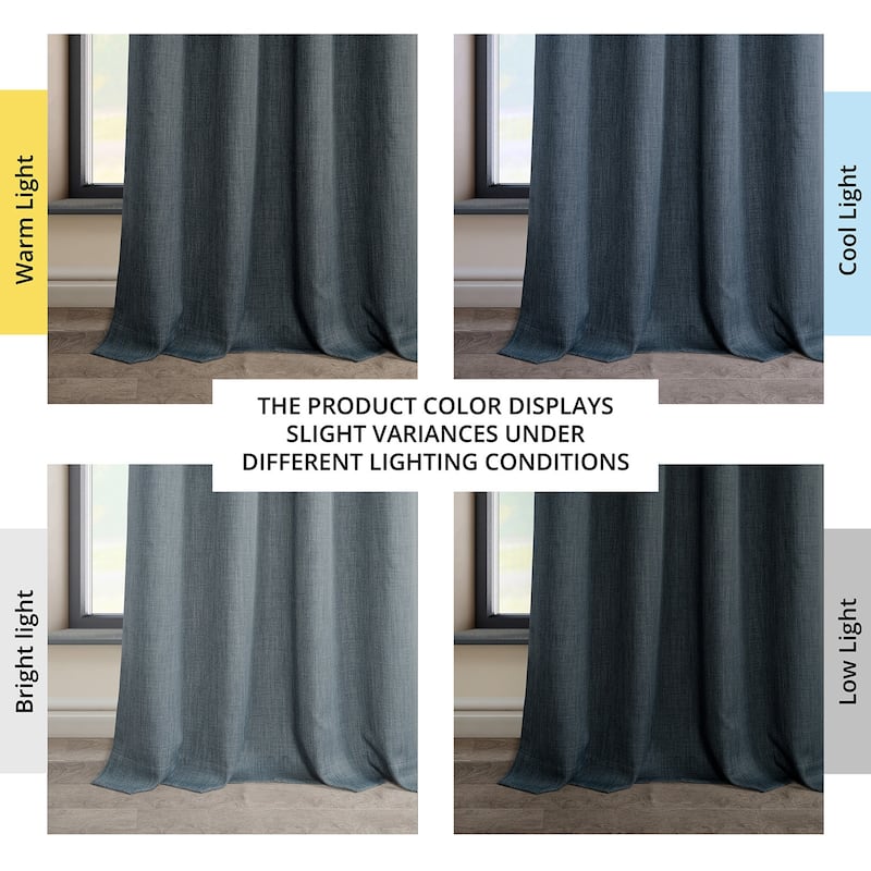 Exclusive Fabrics Faux Linen Grommet Room Darkening Curtain (1 Panel)
