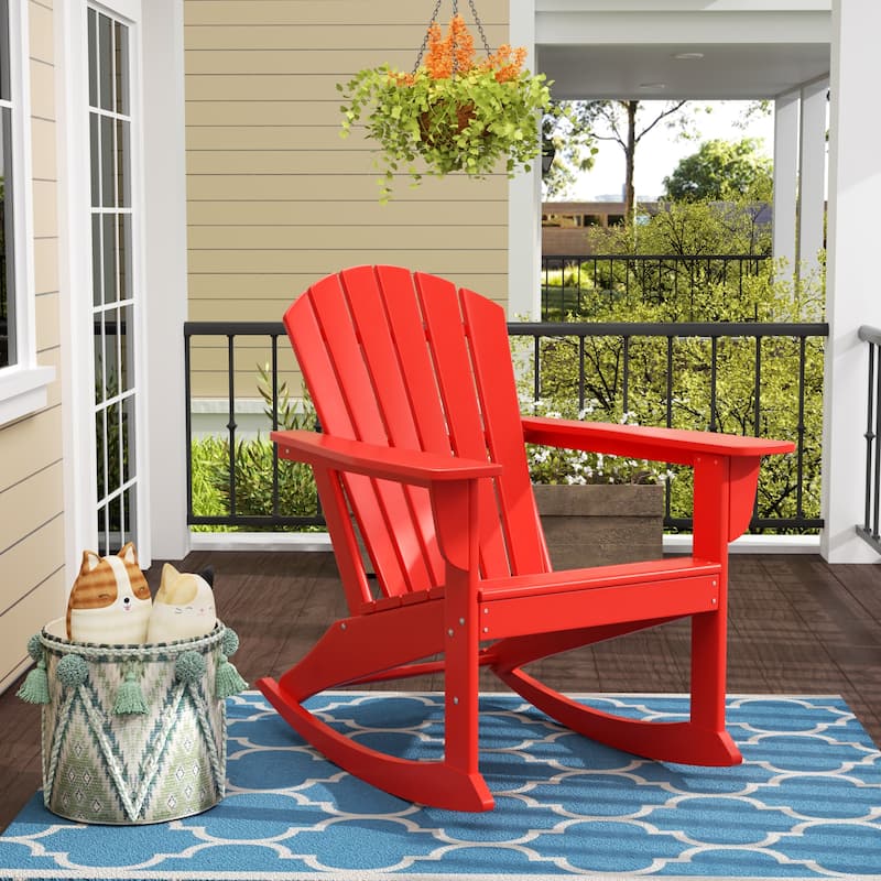 Laguna Hdpe All Weather Outdoor Patio Rocking Chair - Red