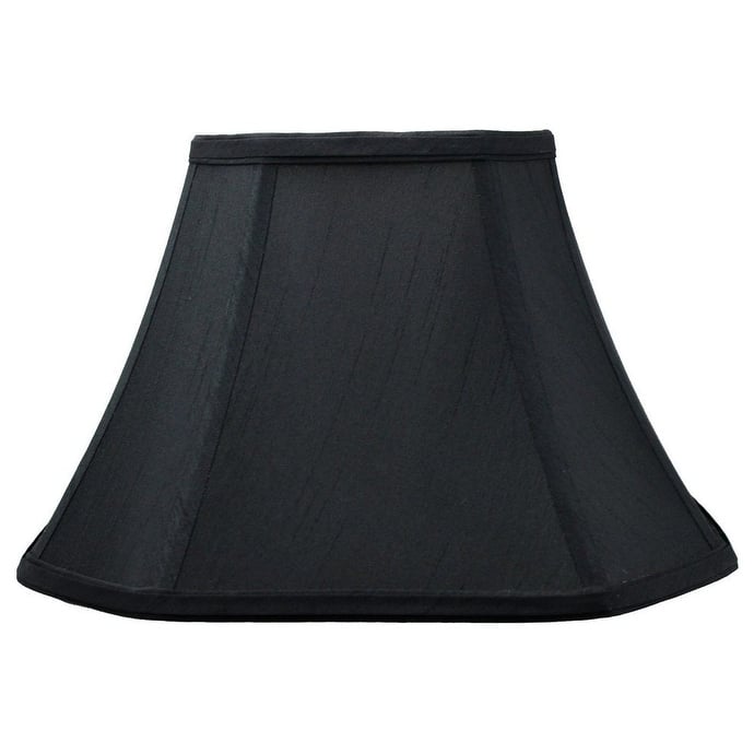 Silk Square Cut Lampshade, 6" Top, 12" Bottom, 8" Height - Black