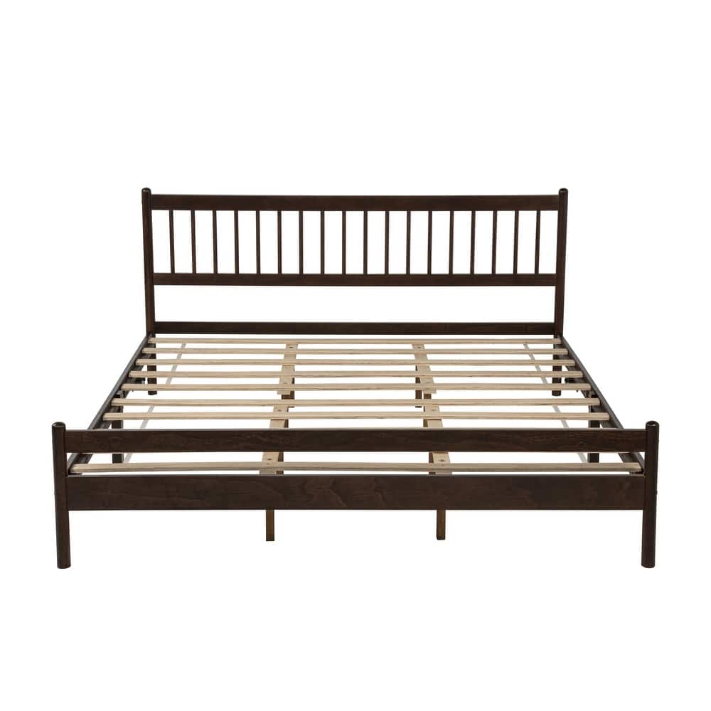 Queen/King Bed with Under-Bed Storage Robust Pine Frame Easy Assembly