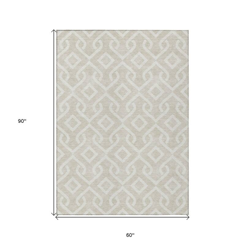 HomeRoots Geometric Transitional Rectangle Outdoor Rug