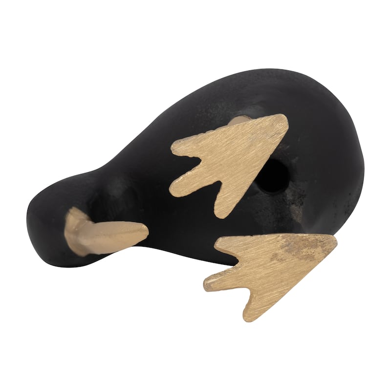 Decorative Metal Kiwi Bird Figurine Sculpture - Black & Gold