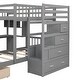 preview thumbnail 35 of 34, Full Over Twin Bunk Bed with Desk, Drawers and Shelves,Multifunctional Loft Bed With Storage