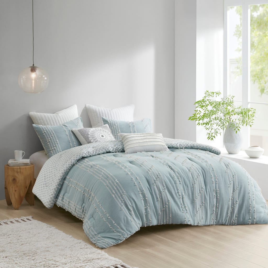 GDF Studio - Kara 3-Piece Cotton Jacquard Comforter Set