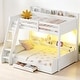 preview thumbnail 6 of 22, Twin Over Full Bunk Bed with Storage Shelves, LED Lights, Charging Station, and Drawer, kid bed,Storage bed