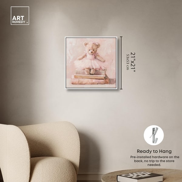 dimension image slide 16 of 24, Ballerina Teddy Books Canvas Kids Art Prints by Art Remedy
