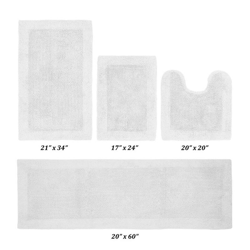 Better Trends Bath Rugs Set 100% Cotton Tufted Soft Water Absorbent Bathroom Rug for Shower, Sink Bath Mats Edge Collection