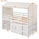 preview thumbnail 21 of 33, Twin Size House-Shaped Wood Bed Low Loft Bed with Desk & Shelf, Unique Kids Bed Tent Bed with Drawer and Roof for Boys Girls