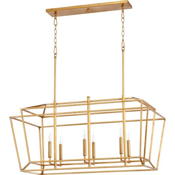 slide 1 of 1, Quorum International Monument 6 Light 20" Wide Chandelier Gold Leaf