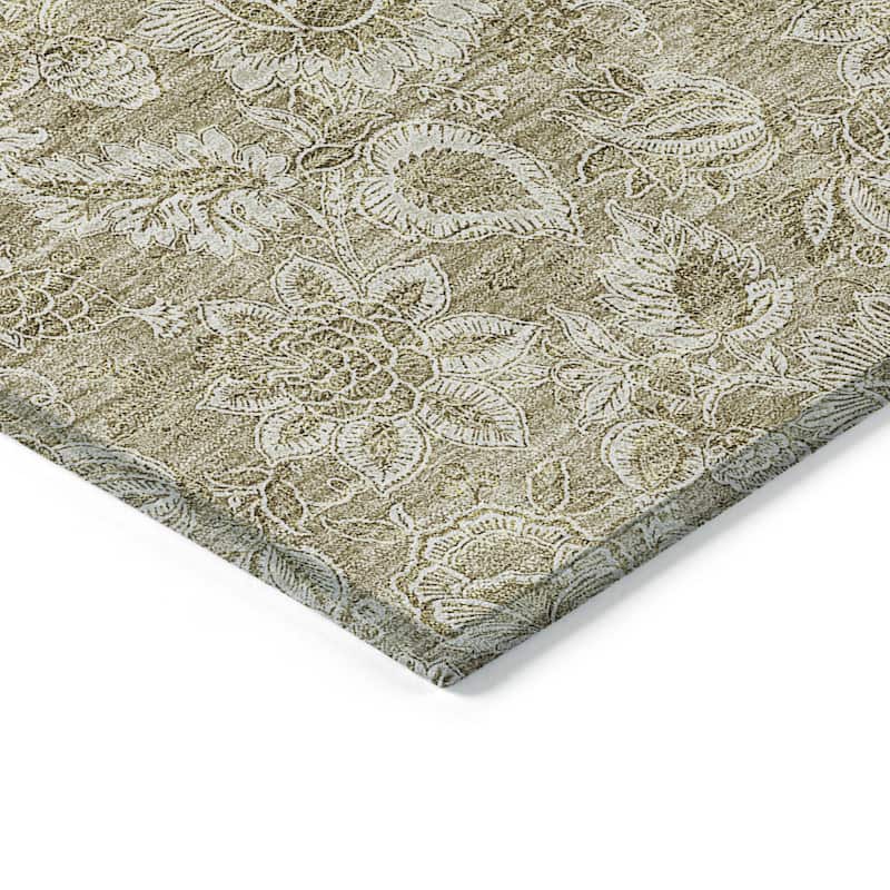 HomeRoots Floral Transitional Rectangle Outdoor Rug