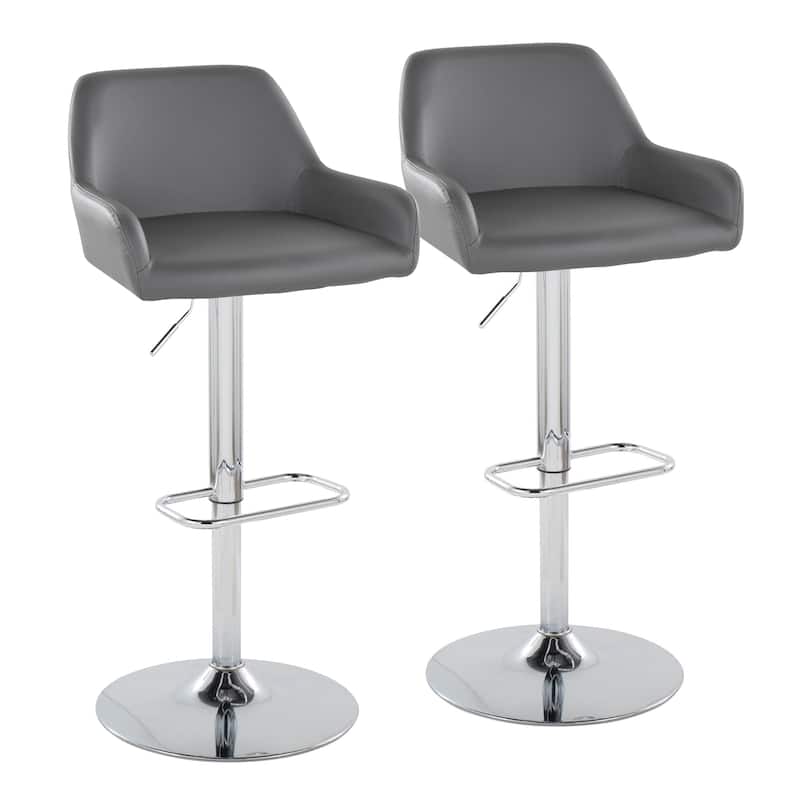 Porch & Den Galotti Adjustable Bar Stool with Rounded Rectangle Footrest (Set of 2)