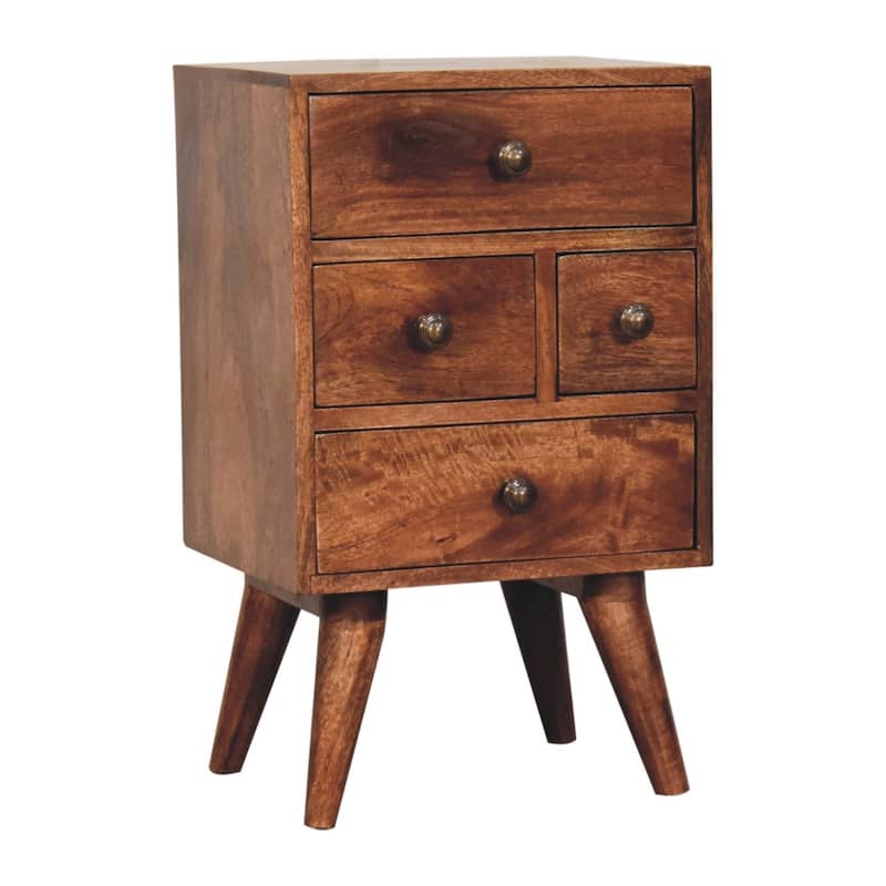 Artisan Furniture Solid Wood Honey Caramel Nordic Style Multi Bedside