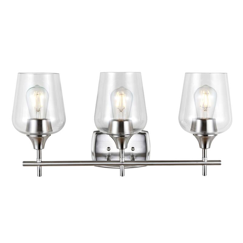 SAFAVIEH Lighting Kleopatra Wall Sconce - 22"x8"x11" - Nickel/Clear - 22Wx8Dx11H