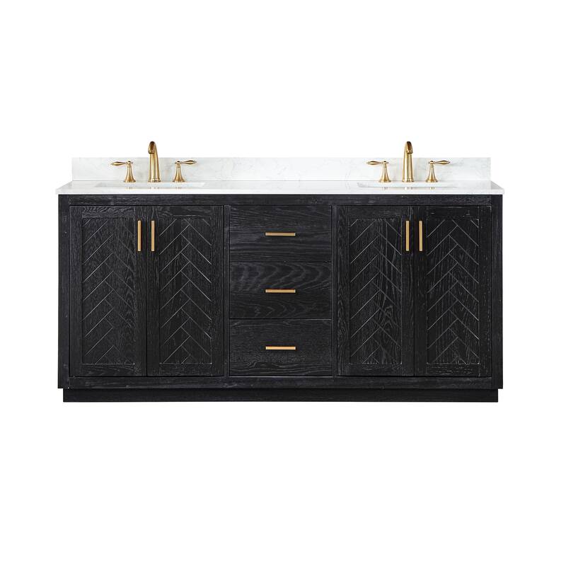 Altair Gazsi Bathroom Vanity with Composite Stone Countertop without Mirror